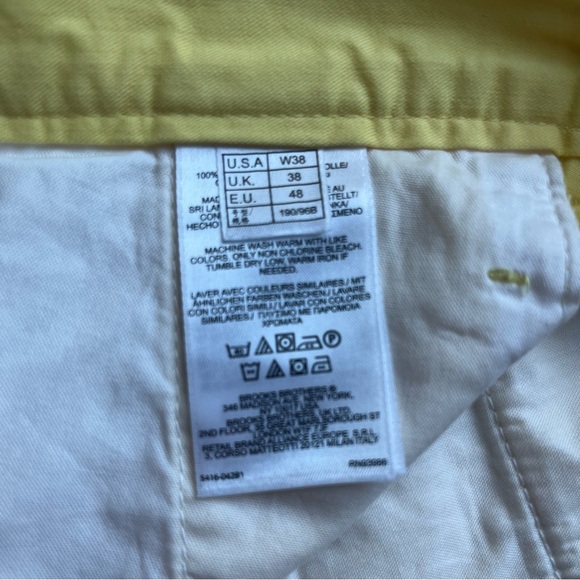 Brooks Brothers "346" Mens Pleated Shorts Yellow W38 - Picture 3 of 11